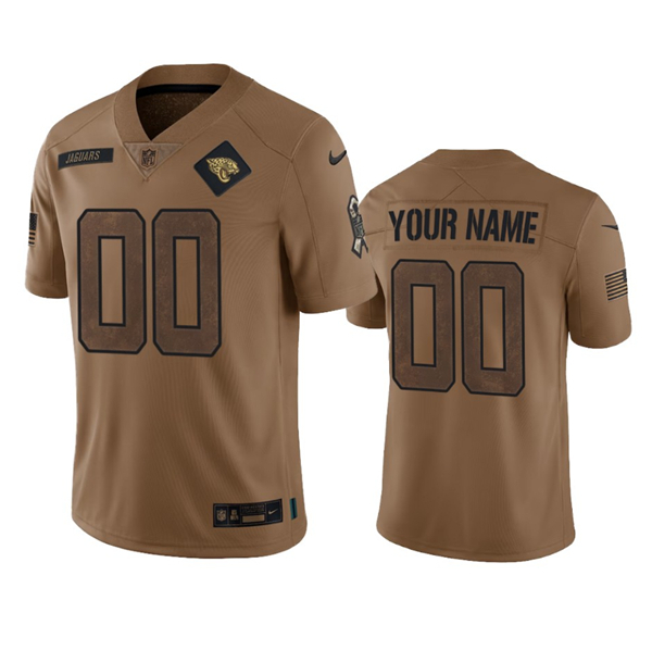 Mens Jacksonville Jaguars Active Player Custom 2023 Brown Salute To Service Limited Football Stitched Jersey->customized nfl jersey->Custom Jersey
